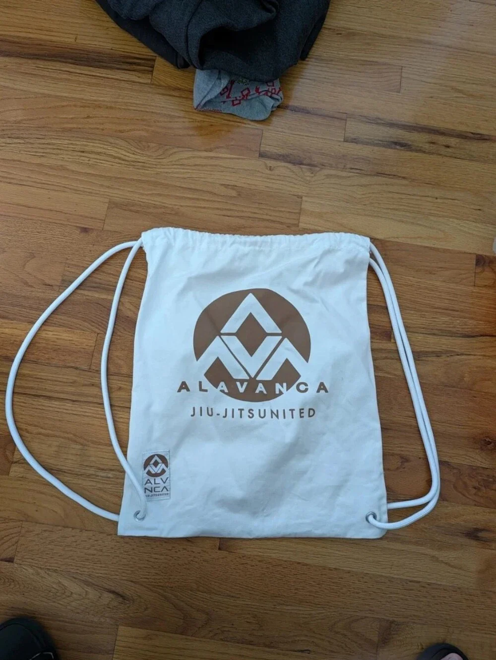 White Drawstring Gym Bag - Gracie Jiu Jitsu - Alavanca